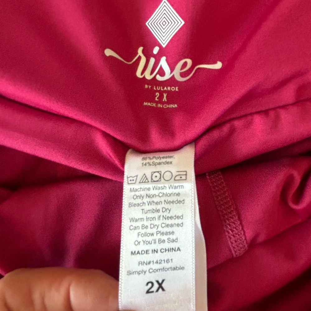 LuLaRoe Rise Collection Pink Athletic Shorts Elastic Waistband - Picture 2 of 5